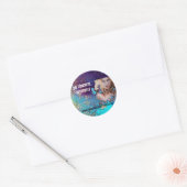 STICKER ROND BLEUE BEAUTY MAKEUP ARTISTE 3 (Enveloppe)