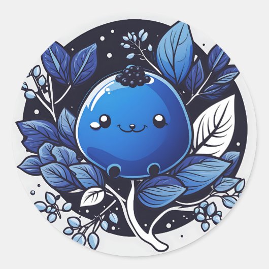 Sticker Rond Bleuet doux d'été (Devant)