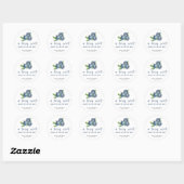 Sticker Rond Bleuets doux (Feuille)