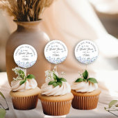 Sticker Rond Bleuets Fleurs douces Merci d'être venu