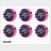 Sticker Rond Bleuets frais Confiture de bleuets sur mesure (Feuille)