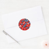 Sticker Rond Bleuets frais et fraises (Enveloppe)