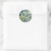 Sticker Rond Bleuets, fruit romantique Peinture d'aquarelle (Sac)