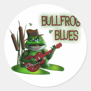 Sticker Rond Bleus de grenouille mugissante