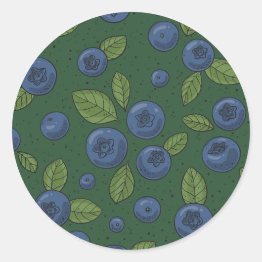 Sticker Rond Bleus sur vert foncé (Devant)