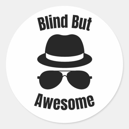 Sticker Rond Blind But Awesome - blind pinback (Devant)