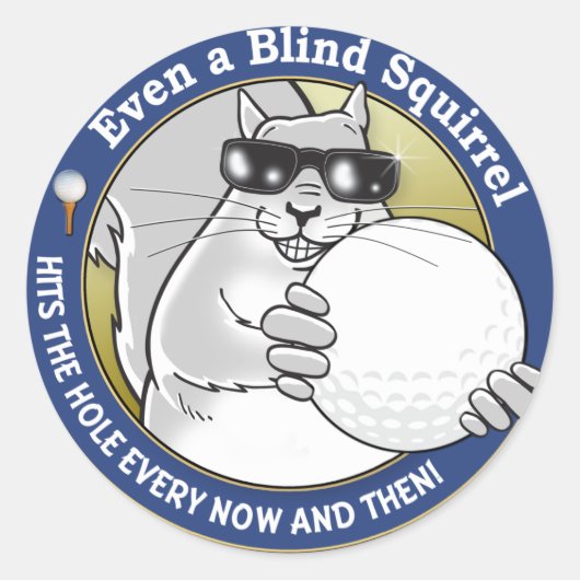 Sticker Rond Blind Squirrel Golf (Devant)