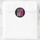 Sticker Rond Bling Pink Ribbon 3 (Sac)