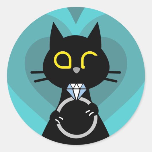 Sticker Rond BLING WINK – Proposition Parfaite Chat Noir Autoco (Devant)