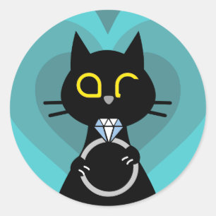 Sticker Rond BLING WINK – Proposition Parfaite Chat Noir Autoco
