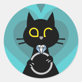 Sticker Rond BLING WINK – Proposition Parfaite Chat Noir Autoco