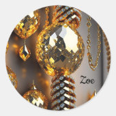 Sticker Rond Blink ! Belle bijoux de chaos en or (Devant)