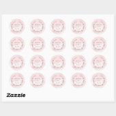 Sticker Rond Bliss aquarelle | Couronne florale rose pâle (Feuille)