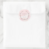 Sticker Rond Bliss aquarelle | Couronne florale rose pâle (Sac)