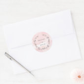 Sticker Rond Bliss aquarelle | Couronne florale rose pâle (Enveloppe)