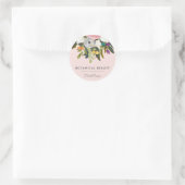 Sticker Rond Bliss Botanique Élégant Floral Moderne | Blush (Sac)