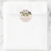 Sticker Rond Bliss Botanique Élégant Floral Moderne | Crème (Sac)
