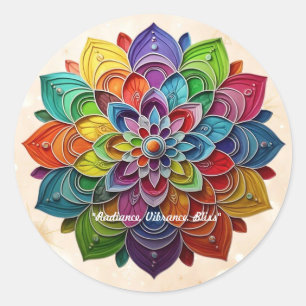 Sticker Rond "Bliss floraux colorés"