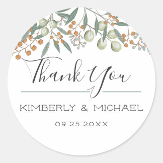 Sticker Rond Blissful Bounty Botanique Mariage Merci