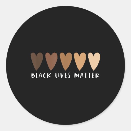 Sticker Rond Blm Black Vit Coeur (Devant)