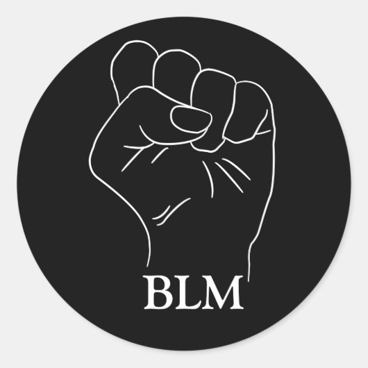 Sticker Rond BLM Poing Black Lives Matt Manifestation Junetten (Devant)
