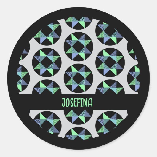 Sticker Rond Bloc d'appareillage étoile de ruban (Devant)