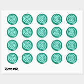 Sticker Rond Bloc de coquillages spiraux Impression, Turquoise (Feuille)