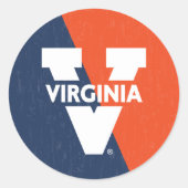 Sticker Rond Bloc de couleur Virginia Cavaliers (Devant)