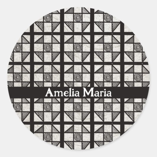 Sticker Rond Bloc de patchwork Shoo Fly (Devant)