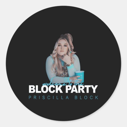 Sticker Rond Bloc Priscilla Bienvenue Au Bloc Py (Devant)