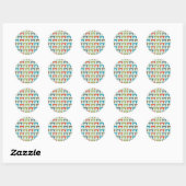 Sticker Rond blocs à motif (Feuille)