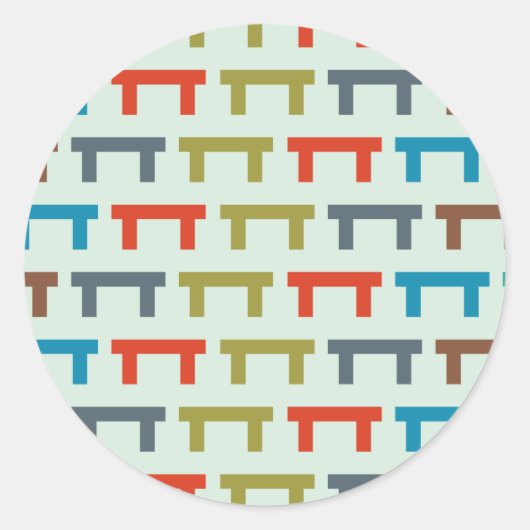Sticker Rond blocs à motif (Devant)