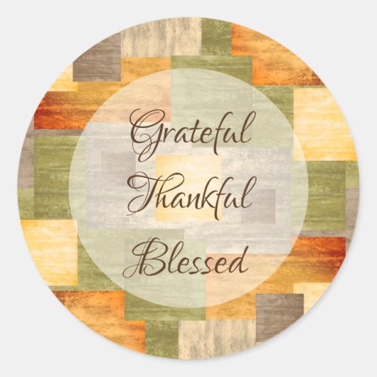 Sticker Rond Blocs couleur automne (Devant)