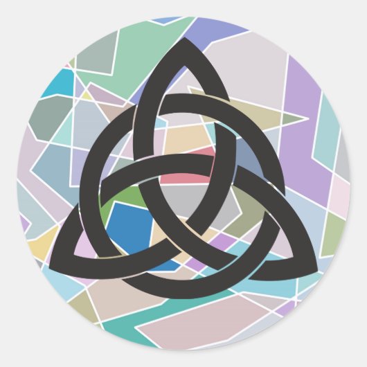 Sticker Rond Blocs d'aquarelle géométrique céleste du noeud de (Devant)