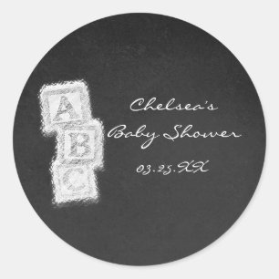 Sticker Rond Blocs de Baby shower Chalk de tableau de bord Favo