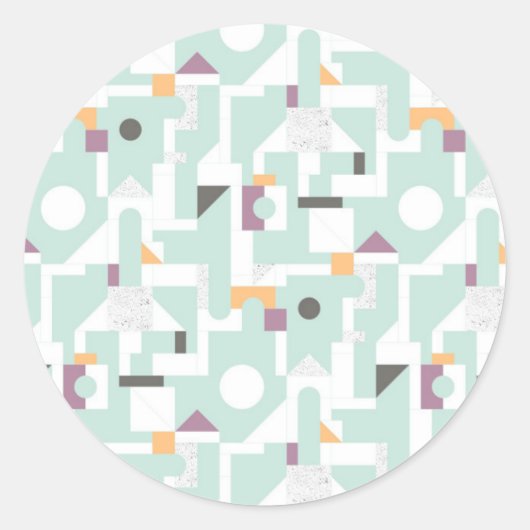 Sticker Rond Blocs de construction - bleu (Devant)