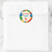 Sticker Rond Blocs de construction de jeu Anniversaire (Sac)