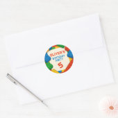 Sticker Rond Blocs de construction de jeu Anniversaire (Enveloppe)