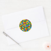Sticker Rond blocs en plastique coloré (Enveloppe)