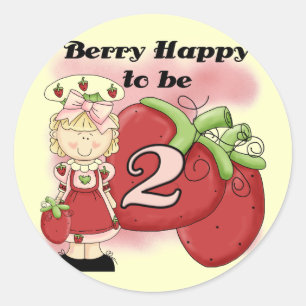 Sticker Rond Blond Berry 2e Anniversaire Tshirts et cadeaux