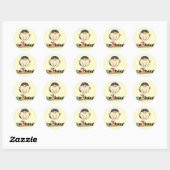 Sticker Rond Blond Boy Baseball 3e anniversaire (Feuille)