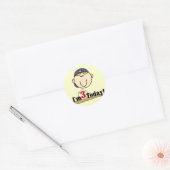 Sticker Rond Blond Boy Baseball 3e anniversaire (Enveloppe)