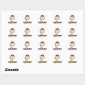 Sticker Rond Blond Boy Baseball 5e anniversaire (Feuille)