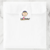 Sticker Rond Blond Boy Baseball 5e anniversaire (Sac)