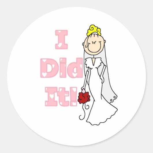 Sticker Rond Blond Bride Je L'Ai Fait (Devant)