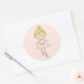 Sticker Rond Blonde Ballerina de Carton mignon (Enveloppe)