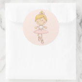 Sticker Rond Blonde Ballerina de Carton mignon (Sac)