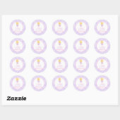 Sticker Rond Blonde Ballerina fête d'anniversaire (Feuille)