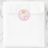 Sticker Rond Blonde Ballerina - Fille danseuse de ballet rose (Sac)