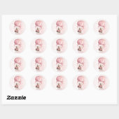 Sticker Rond Blonde en Teddy Bear Rose Cute Hot Air (Feuille)